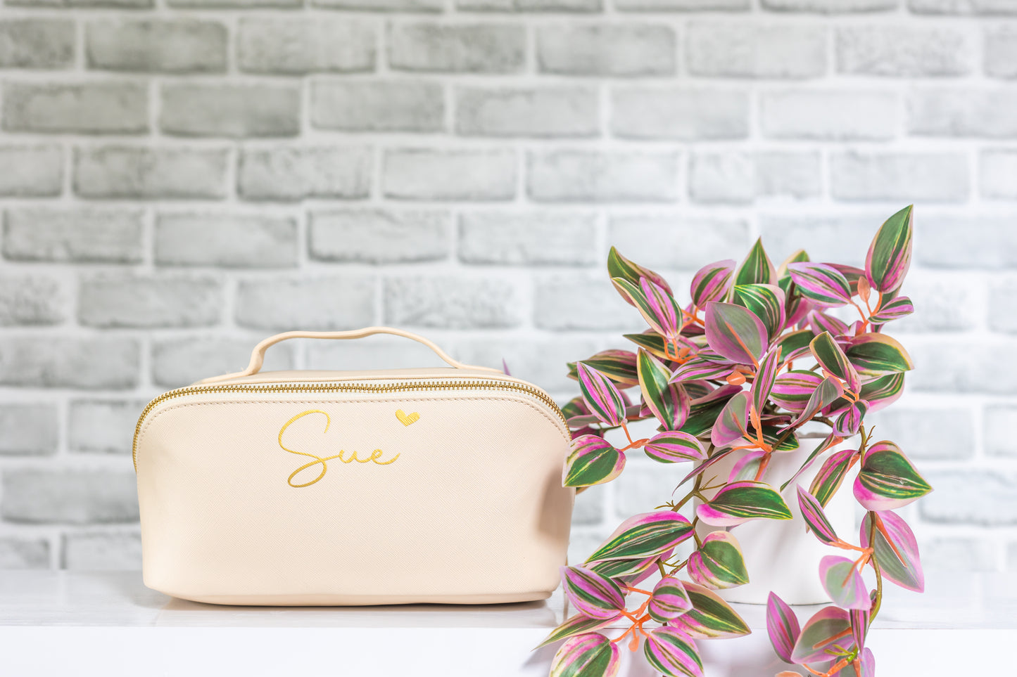 Lay Flat Make Up Bag | Personalised Open Out Cosmetic Bag