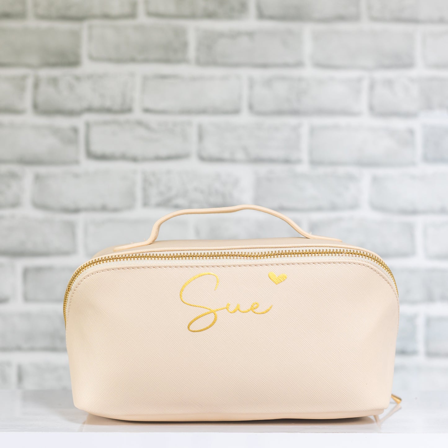 Lay Flat Make Up Bag | Personalised Open Out Cosmetic Bag