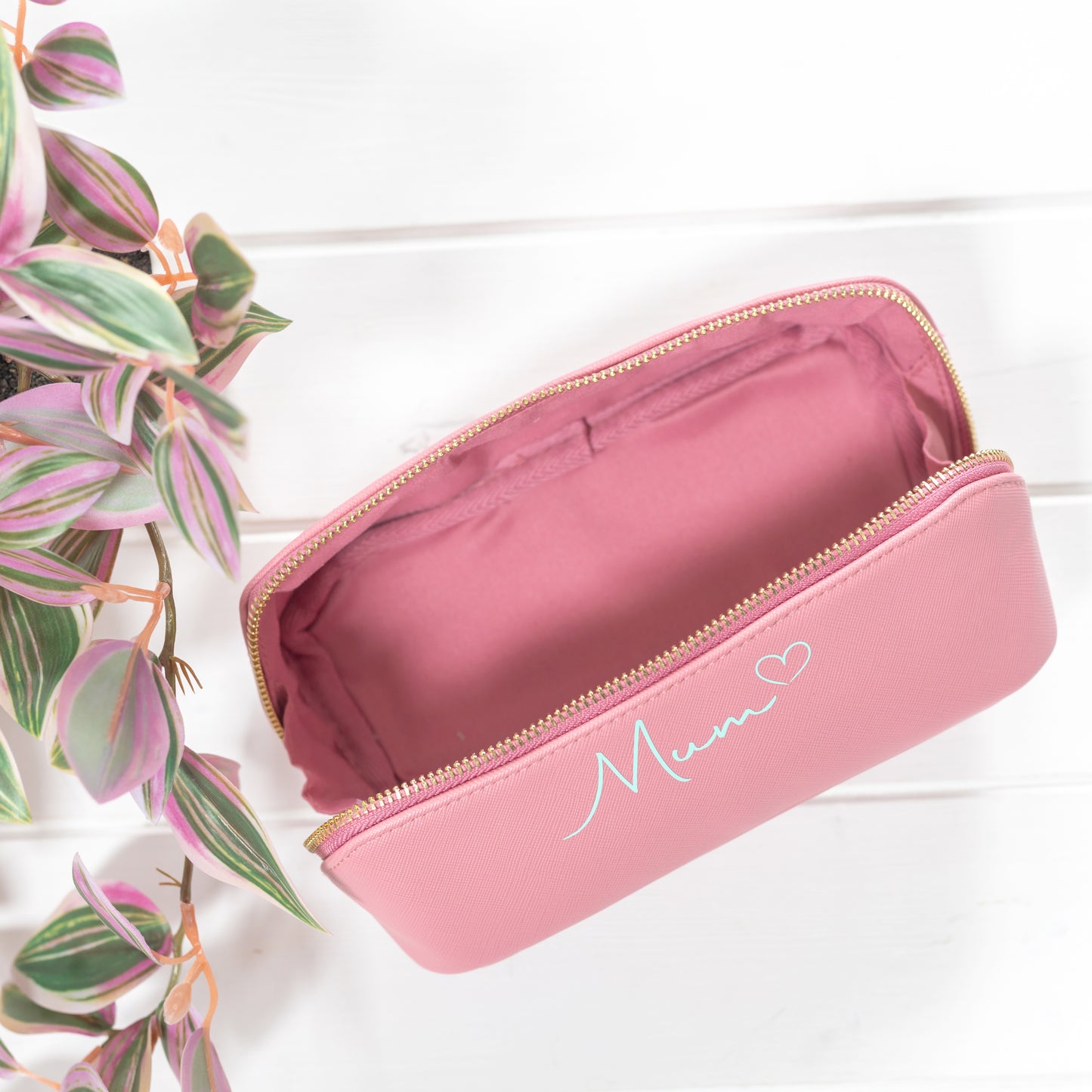 Lay Flat Make Up Bag | Personalised Open Out Cosmetic Bag