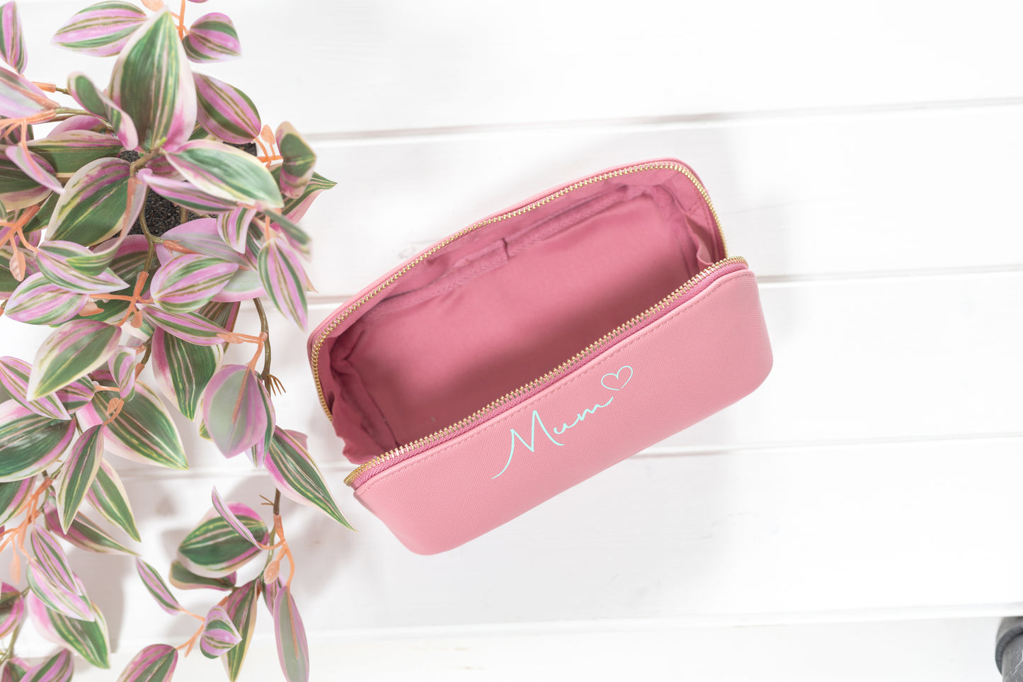 Lay Flat Make Up Bag | Personalised Open Out Cosmetic Bag