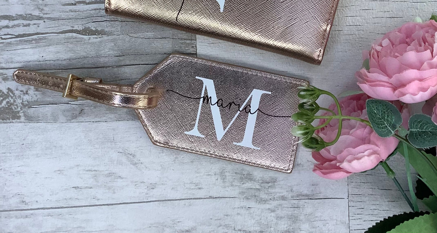 Personalised PU Leather Luggage Tag | Custom Suitcase Tag