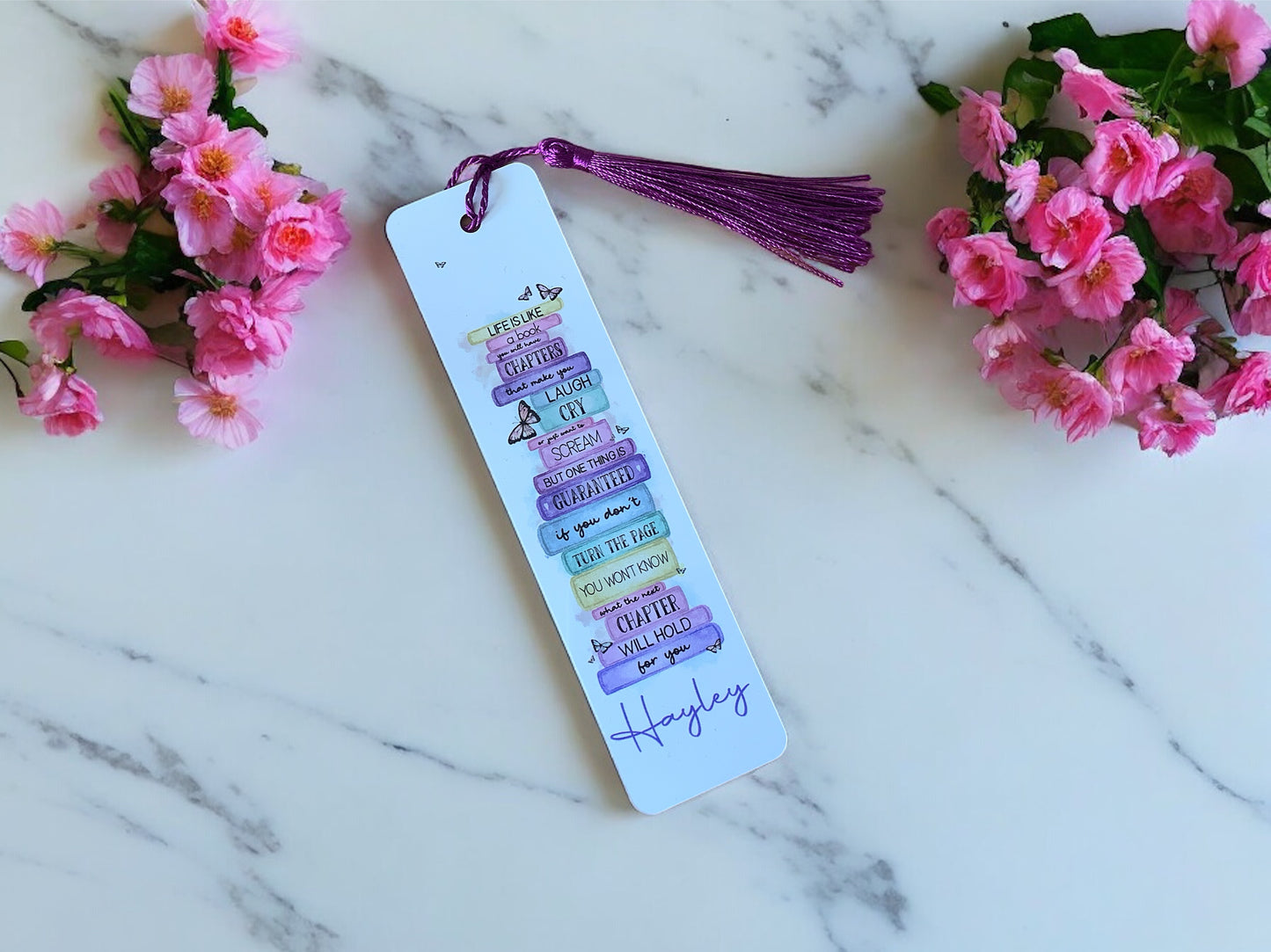 Personalised Bookmark with Tassel | Metal Book mark