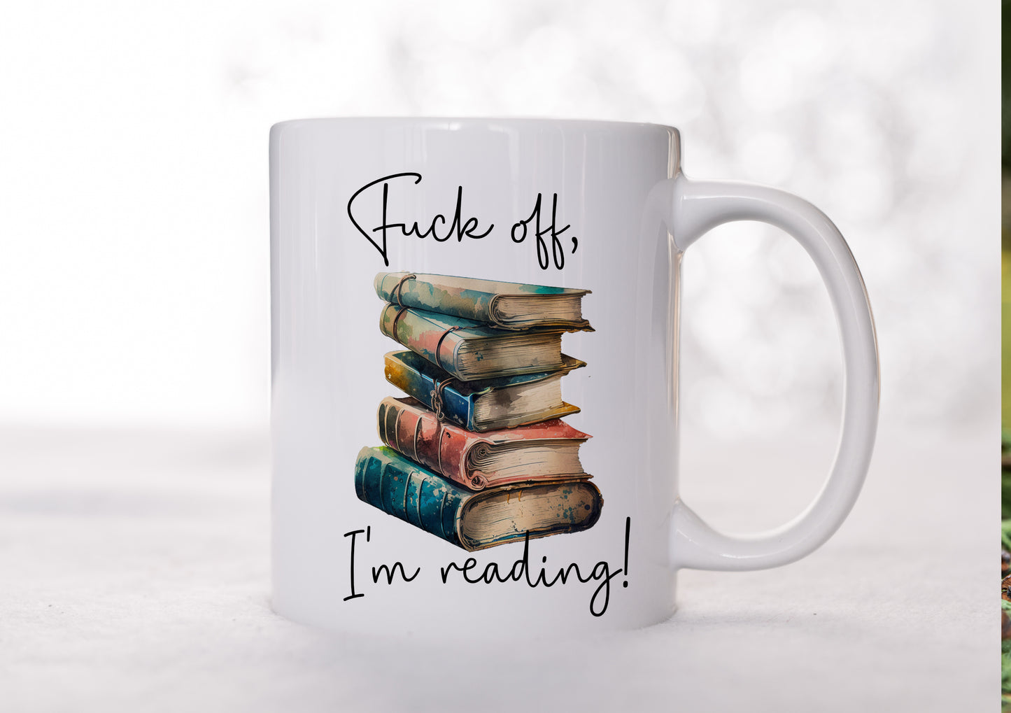 Fuck Off I’m Reading Mug with Optional Coaster – Funny Book Lover Gift for Readers, Coffee & Tea Drinkware