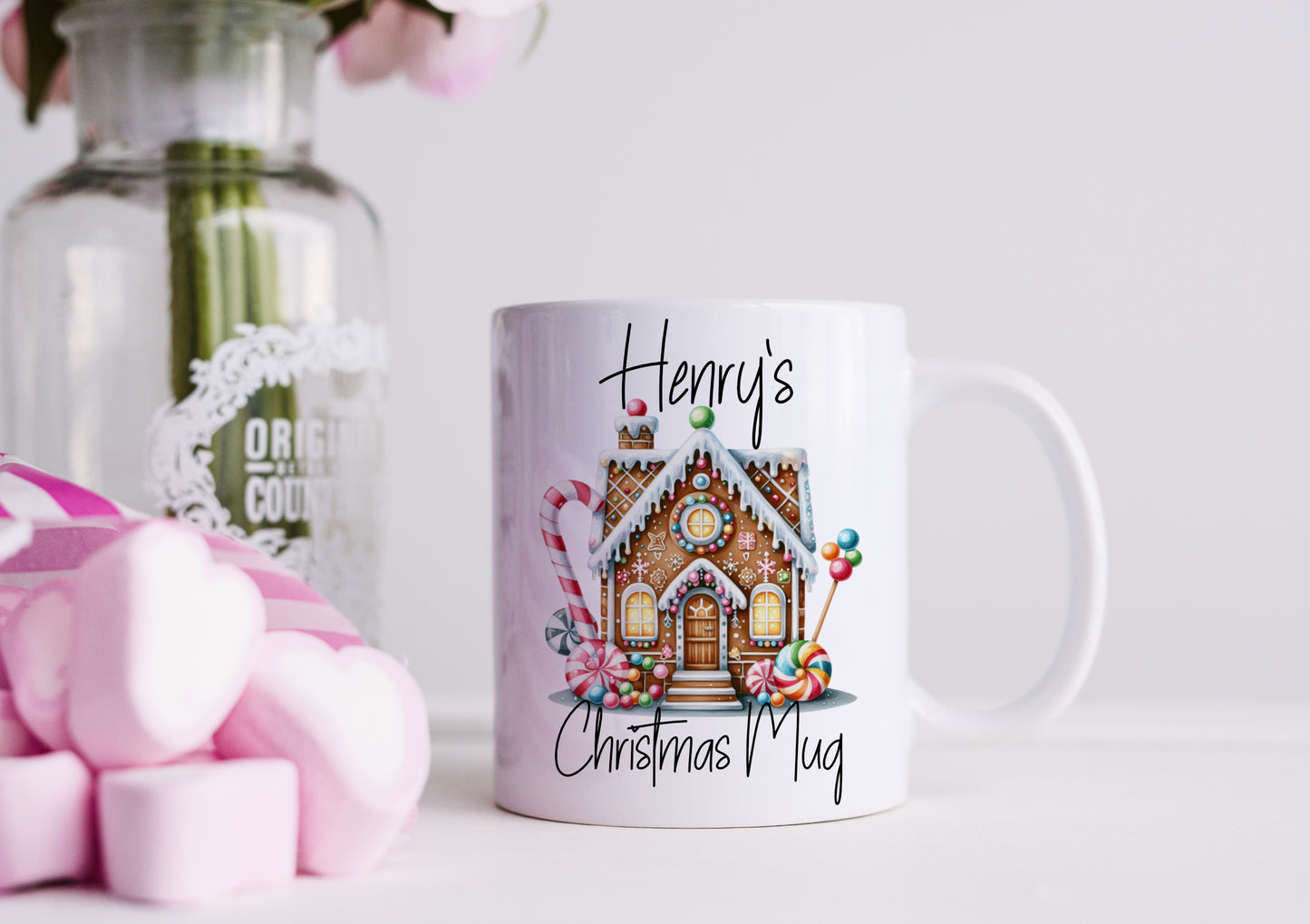 Personalised Christmas Gingerbread House Mug