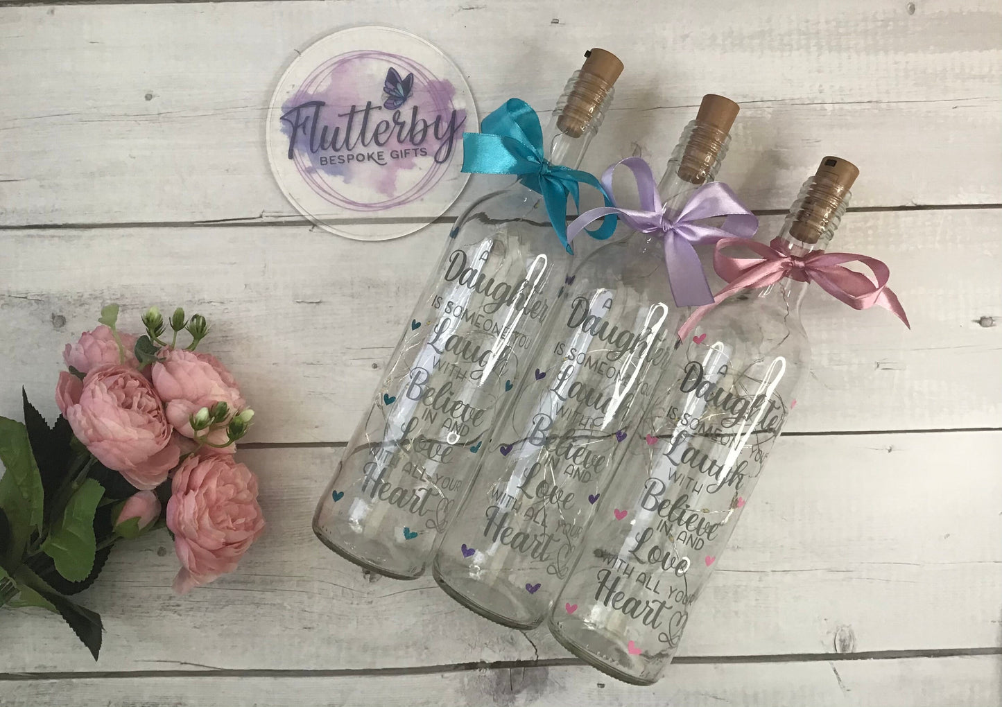Light Up Bottle Daughter Gift with Optional Personalised Message