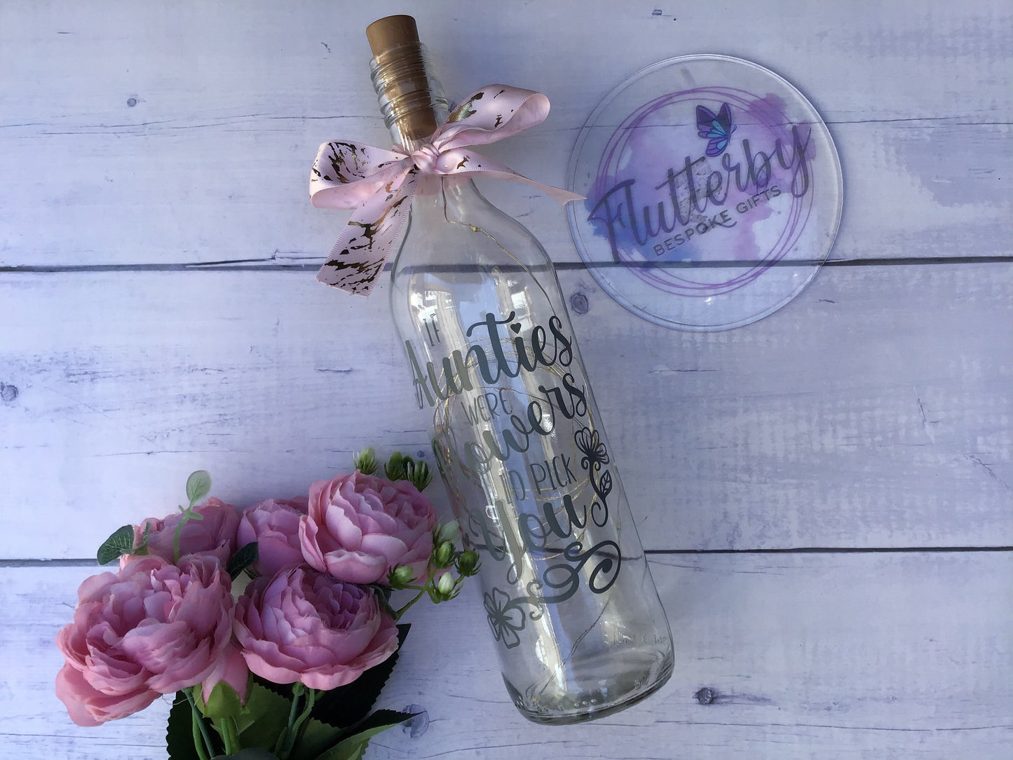 Auntie Gift Light Up Bottle with Optional Personalised Message