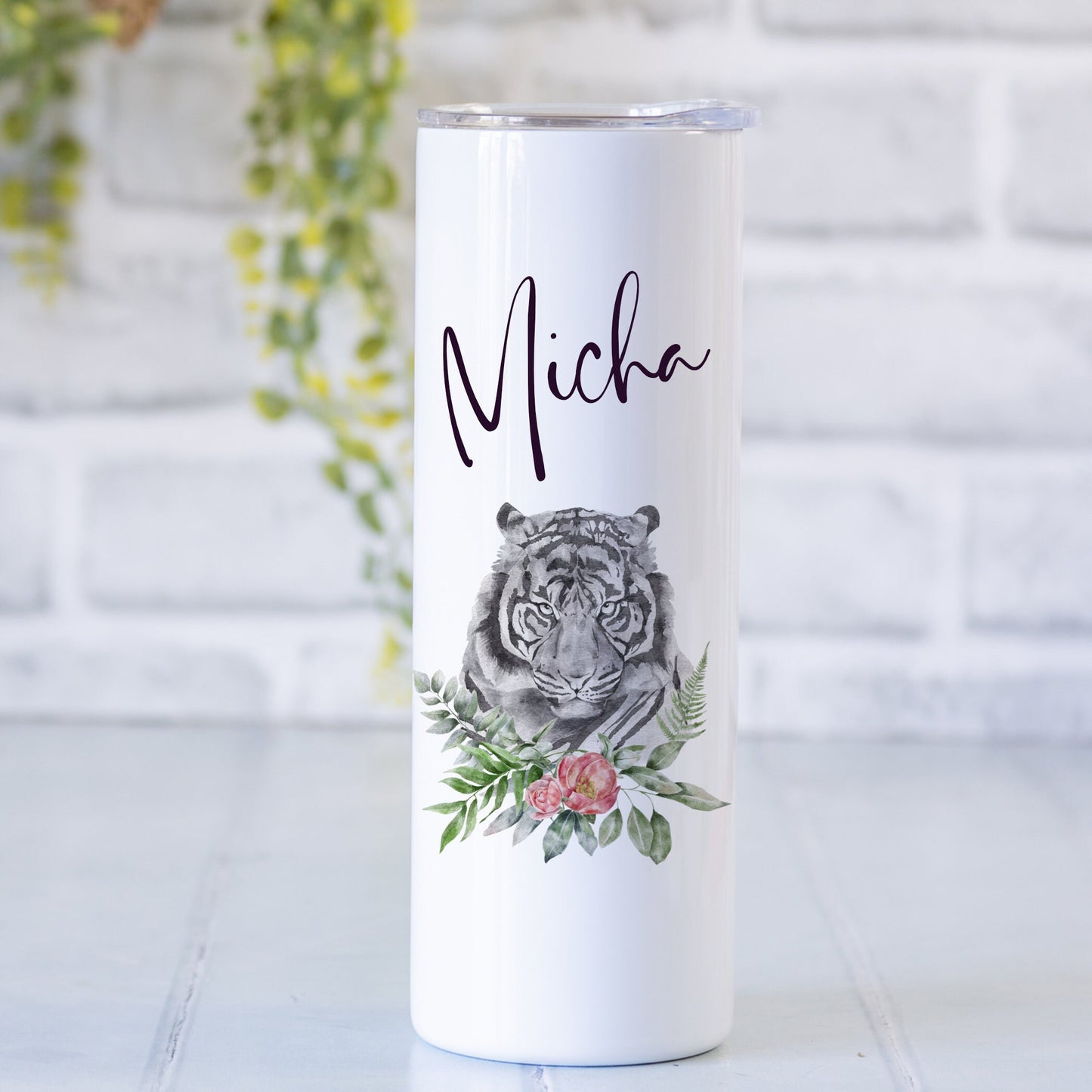 Animal Travel Mug | Giraffe Zebra Lion Tiger Wolf Llama Tumbler Cat Horse Leopard Stag