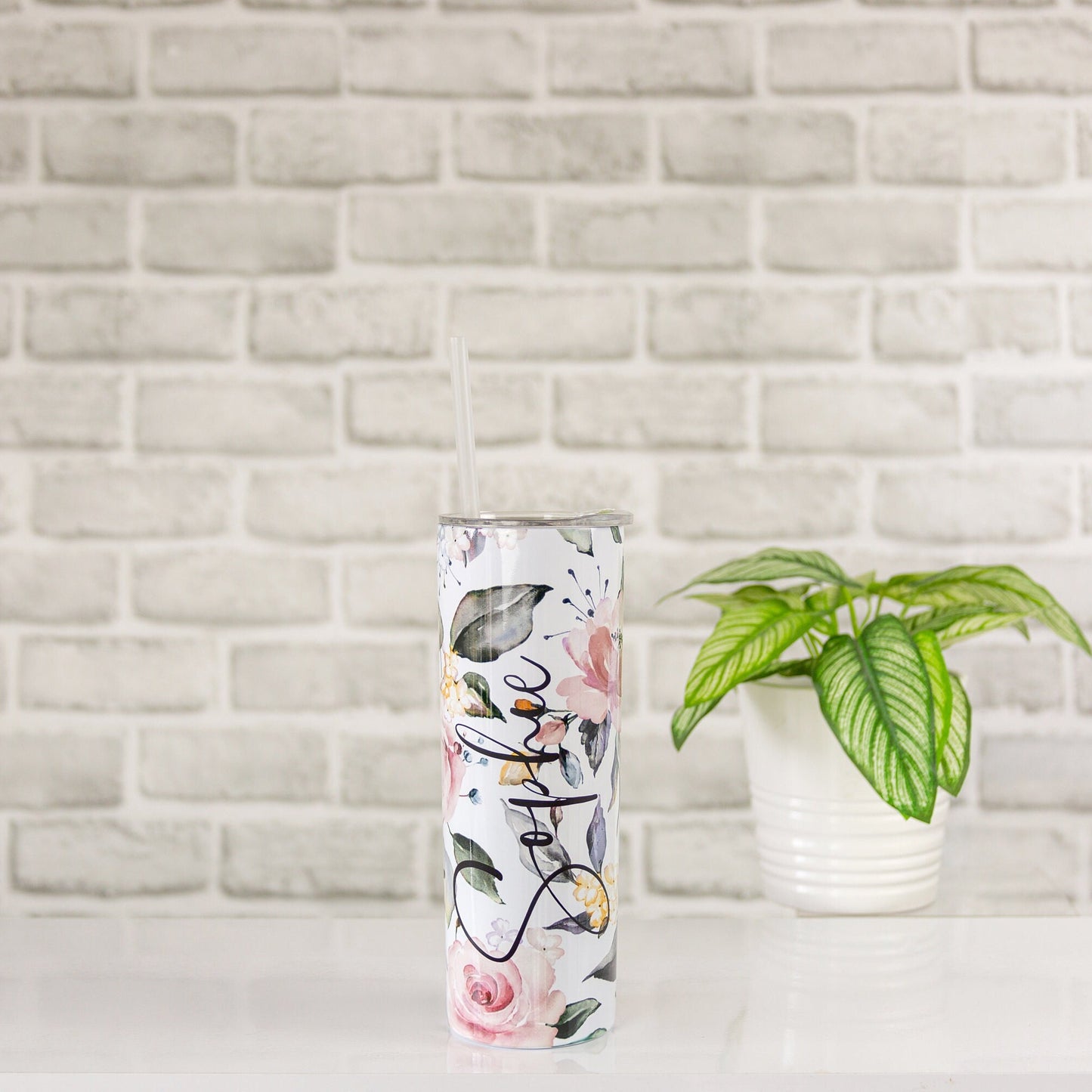 Flower Personalised Travel Mug | Pastel Flower Tumbler