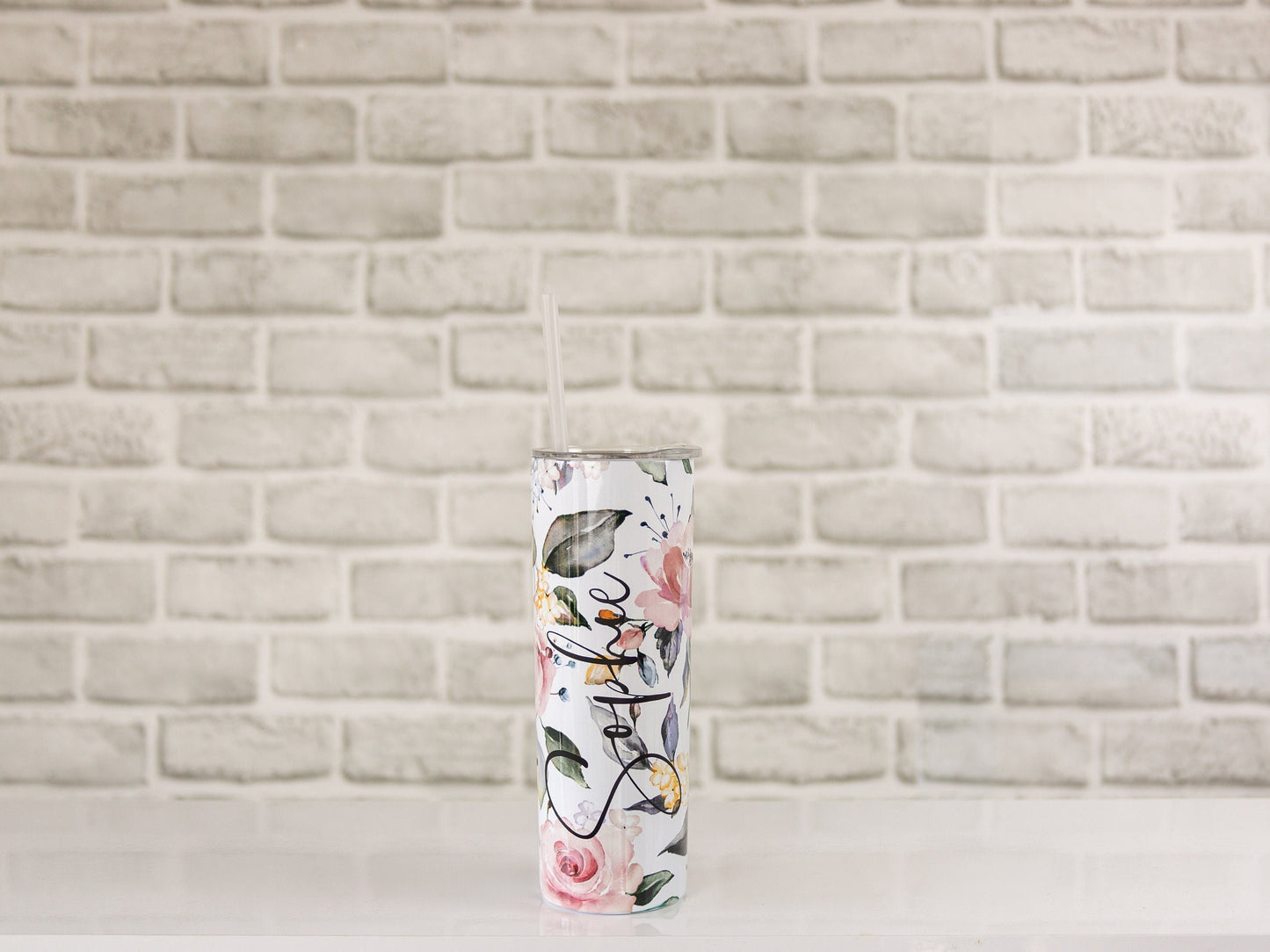 Flower Personalised Travel Mug | Pastel Flower Tumbler