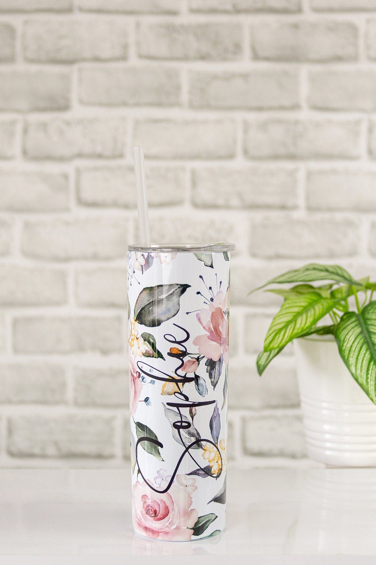 Flower Personalised Travel Mug | Pastel Flower Tumbler