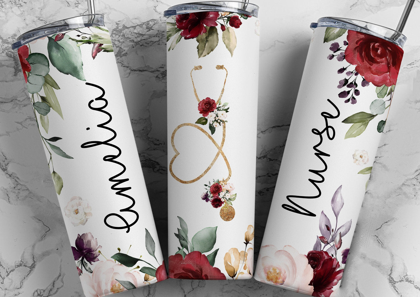 Personalised Nurse Travel Mug | Insulated Tumbler with Straw