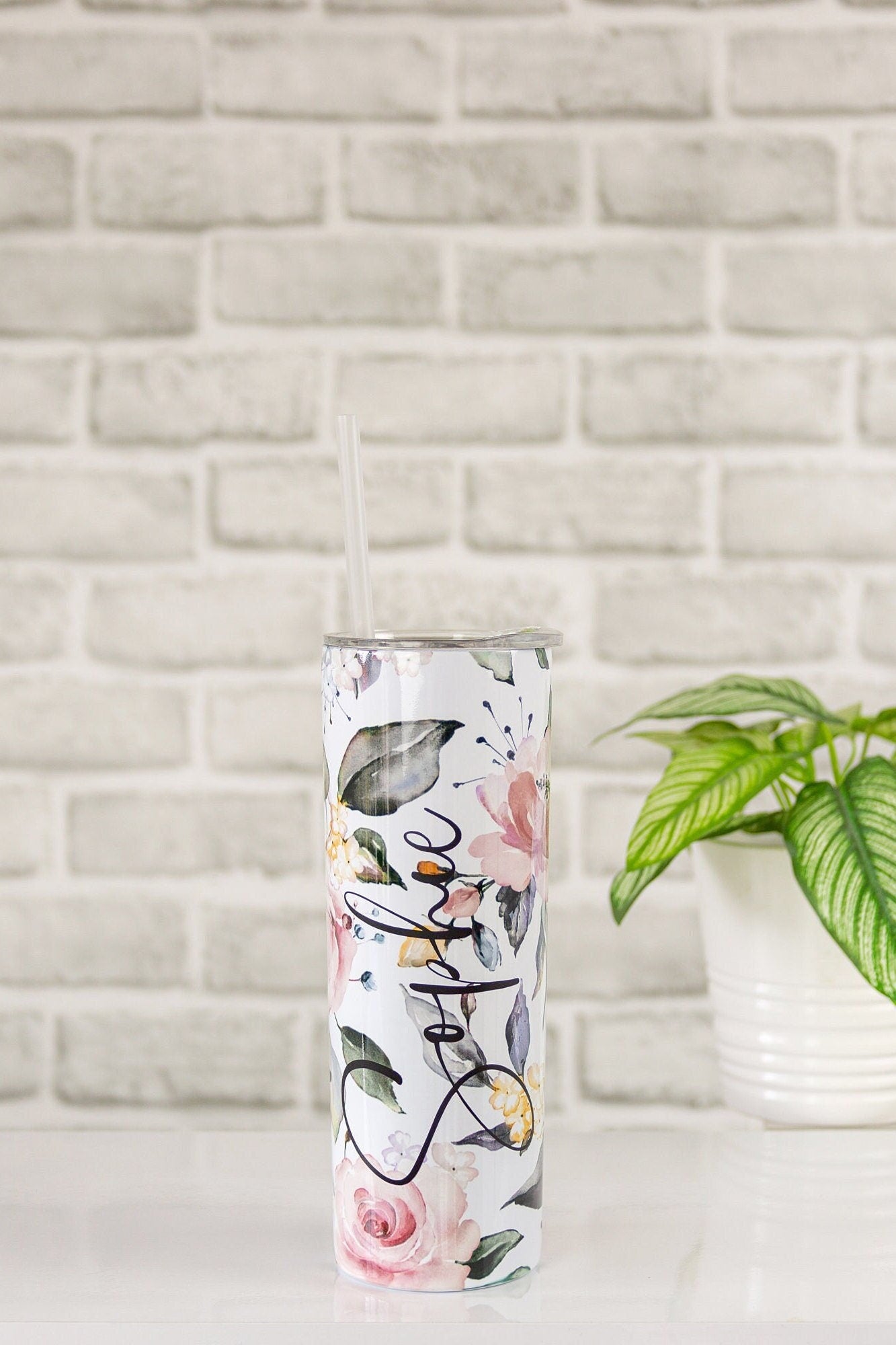 Flower Personalised Travel Mug | Pastel Flower Tumbler