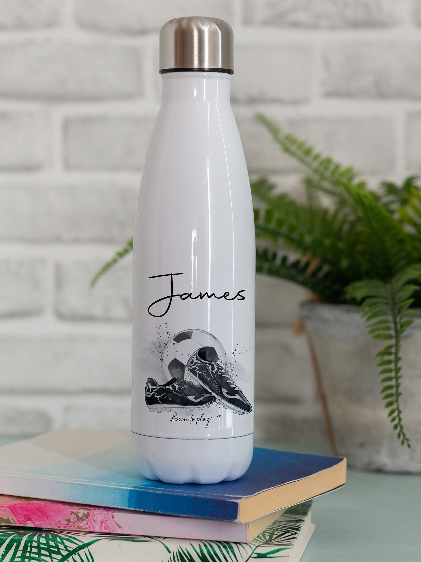 Kids Personalised Water Bottle | Football Themed Drink Bottle