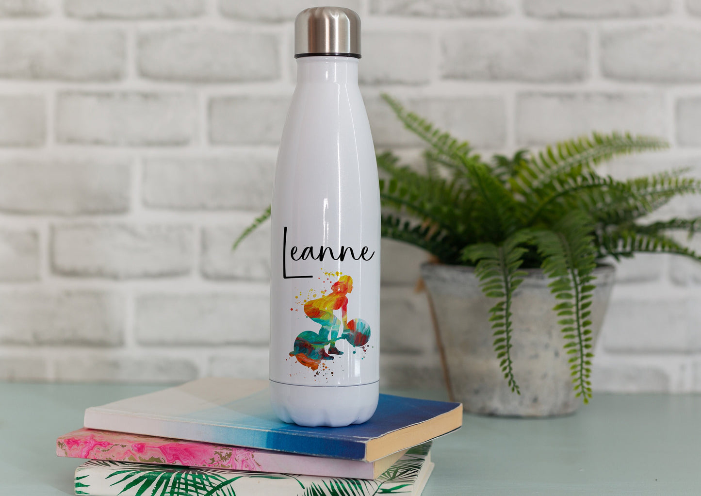 Weight lifting drink bottle, ladies who lift gift, weight training woman, insulated water bottle, fitness, gym gift