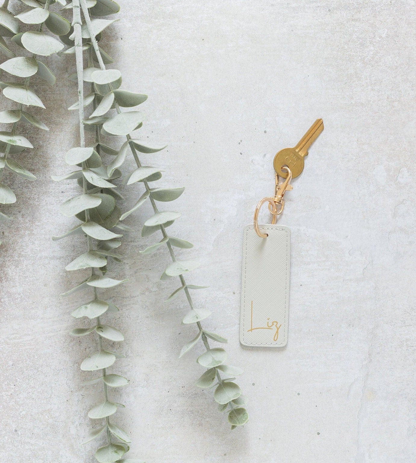 Personalised Keyring with Initials or Name | PU Leather Key Chain