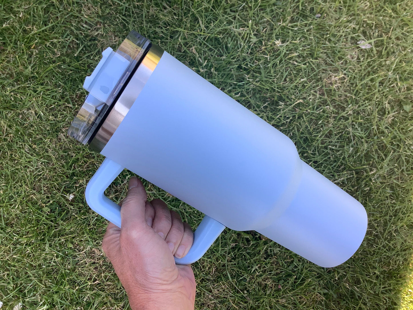 Personalised Large Travel Mug with Handle | 40oz Stanley Style Tumbler with Lid and Straw