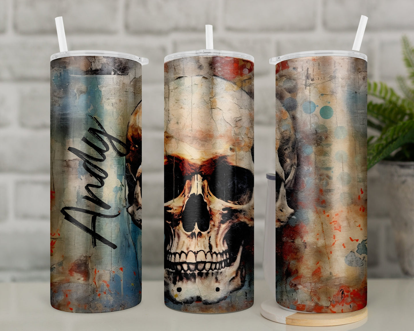 Skull Travel Mug for Him | Personalised Tumbler for Him