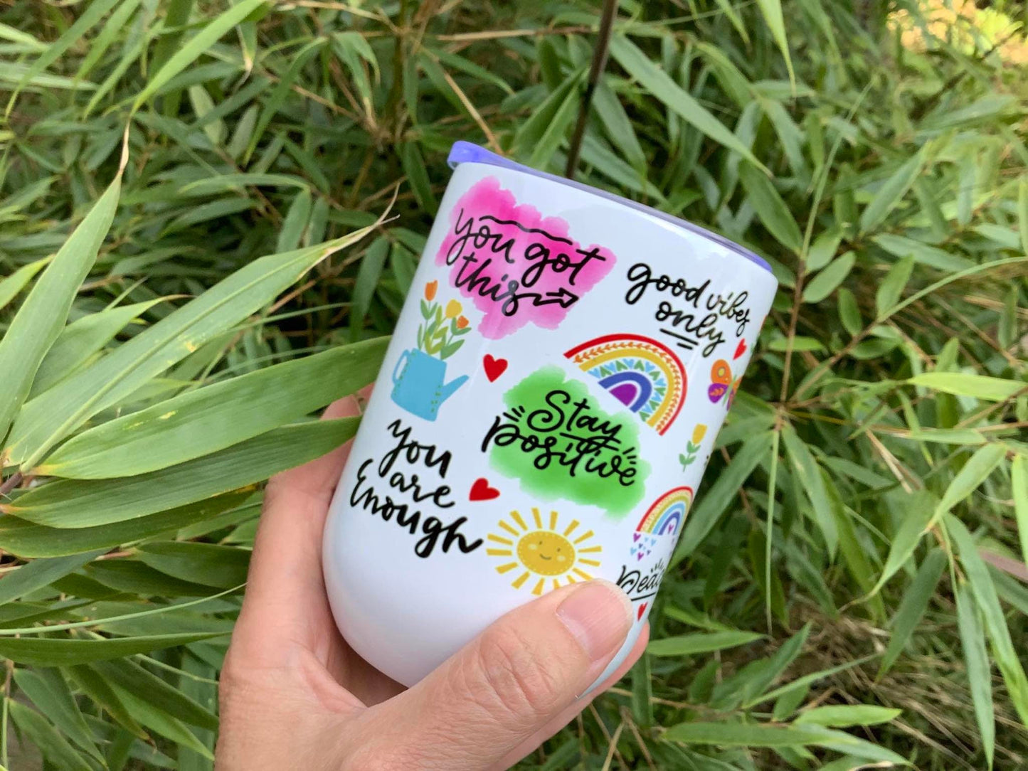 Positive Affirmations Wine Tumbler | Daily Affirmations Gift