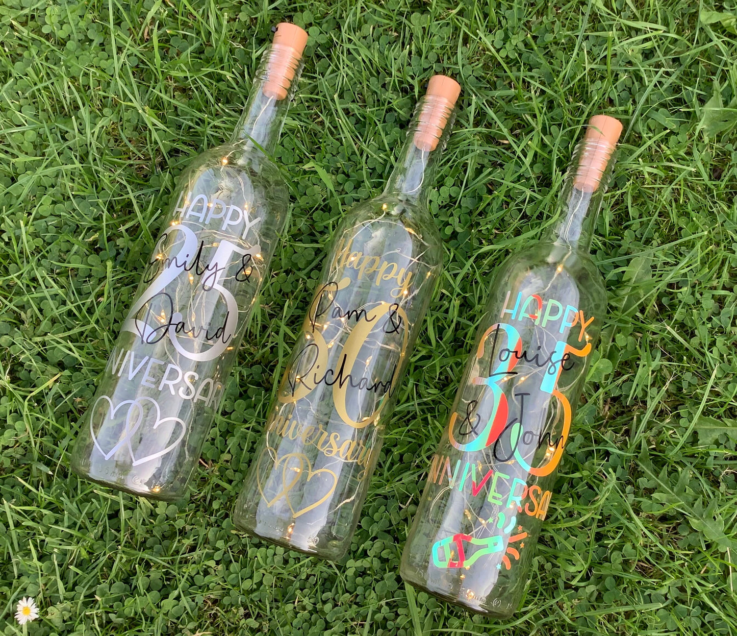 Personalised Anniversary Light Up Wine Bottle Gift