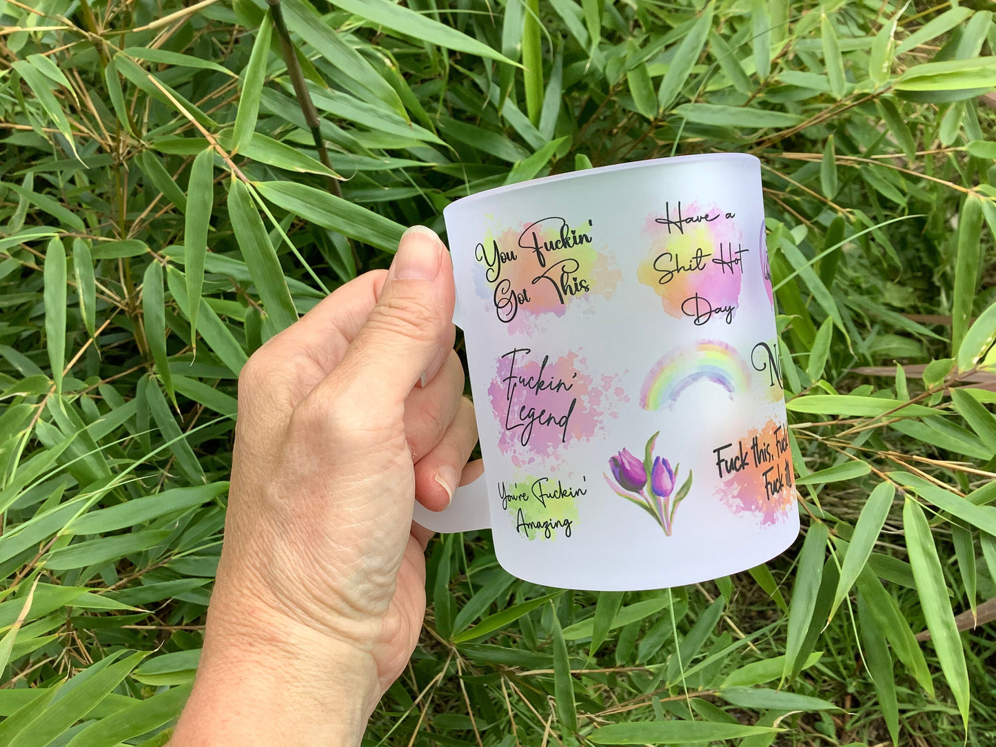 Funny Swear Affirmations Glass Coffee Mug | Daily Reminders Gift