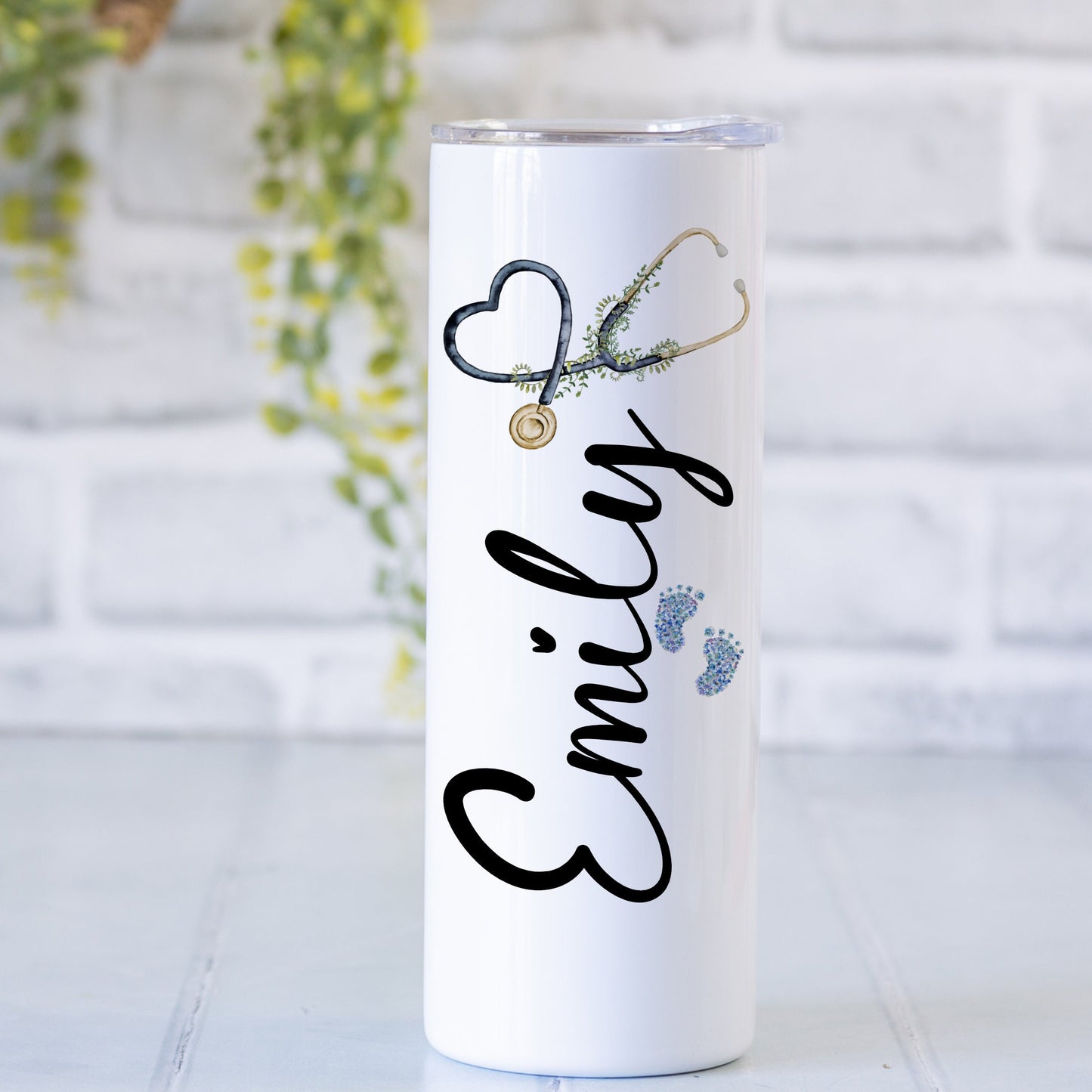 Personalised Midwife Travel Mug | Tumbler with Straw