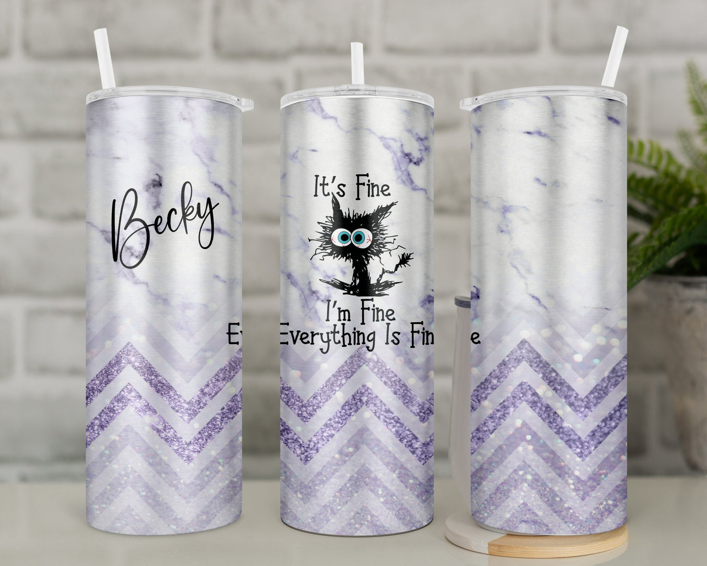 It's Fine, I'm Fine, Everything is Fine Cat Tumbler | Funny Travel Mug