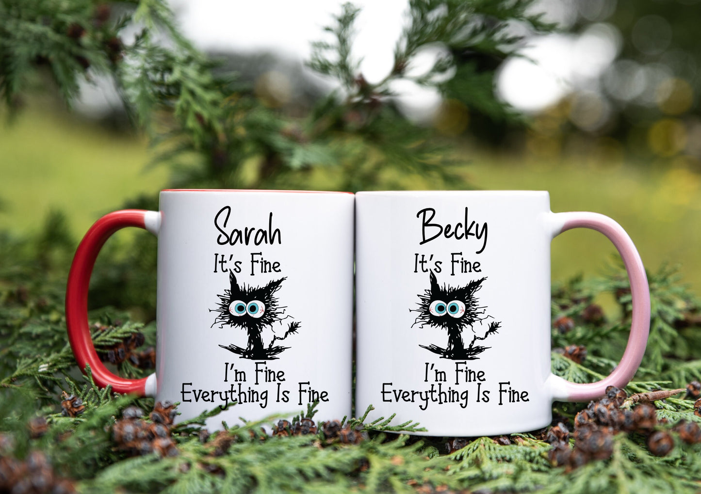 It's Fine, I'm Fine, Everything is Fine Cat Mug | Funny Coffee Mug