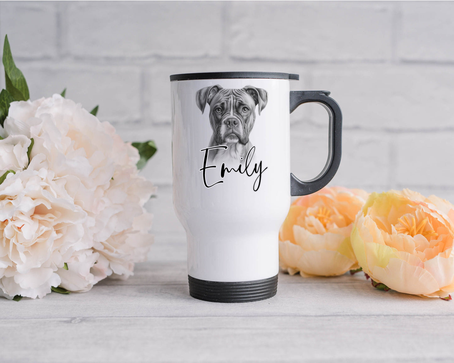 Personalised Boxer Dog Travel Mug | Boxer Lover Gift