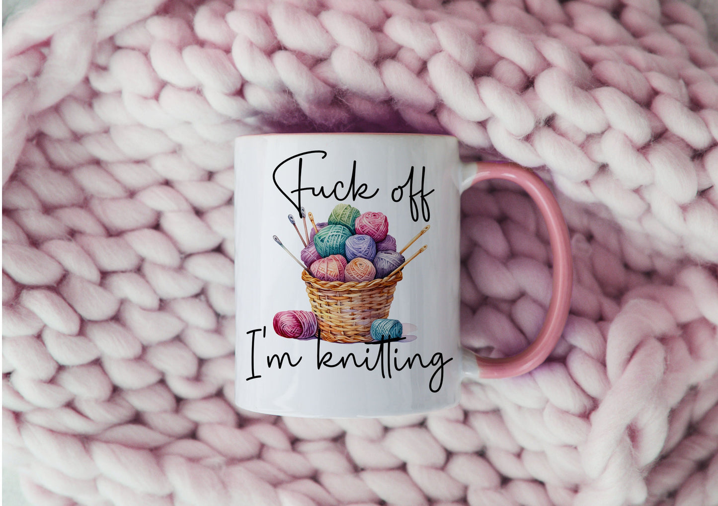 Knitting Fuck Off I’m Knitting Funny Mug and/or Coaster