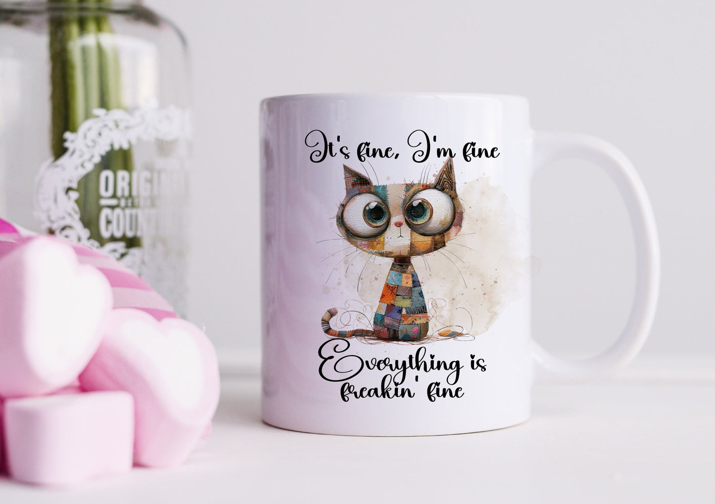 It's Fine, I'm Fine, Everything is Fine Cat Mug | Funny Coffee Mug
