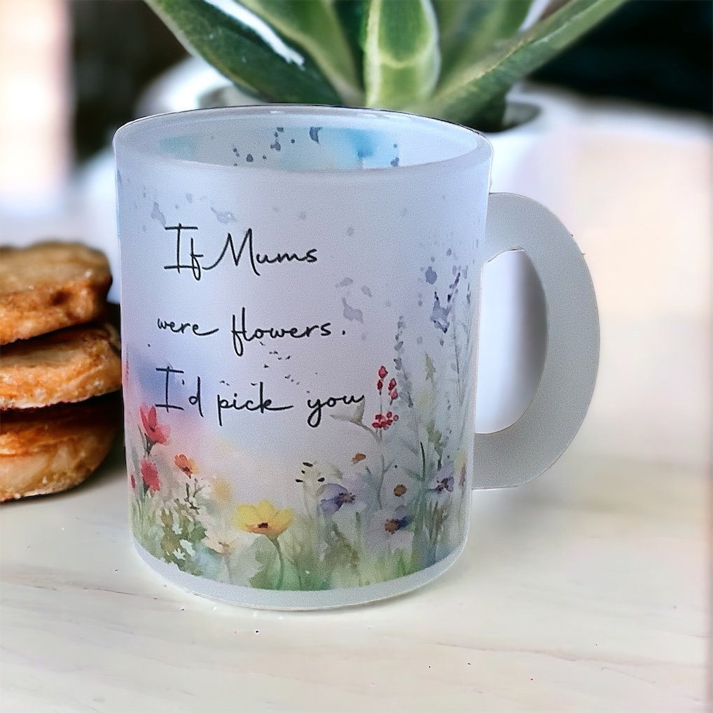 Mug for Mum | Glass Wildflower Coffee Mug
