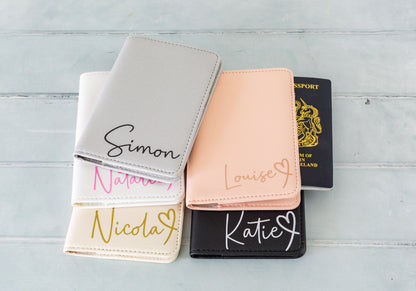 Personalised PU Leather Passport Cover & Luggage Tag Set – Custom Travel Gift for Men & Women