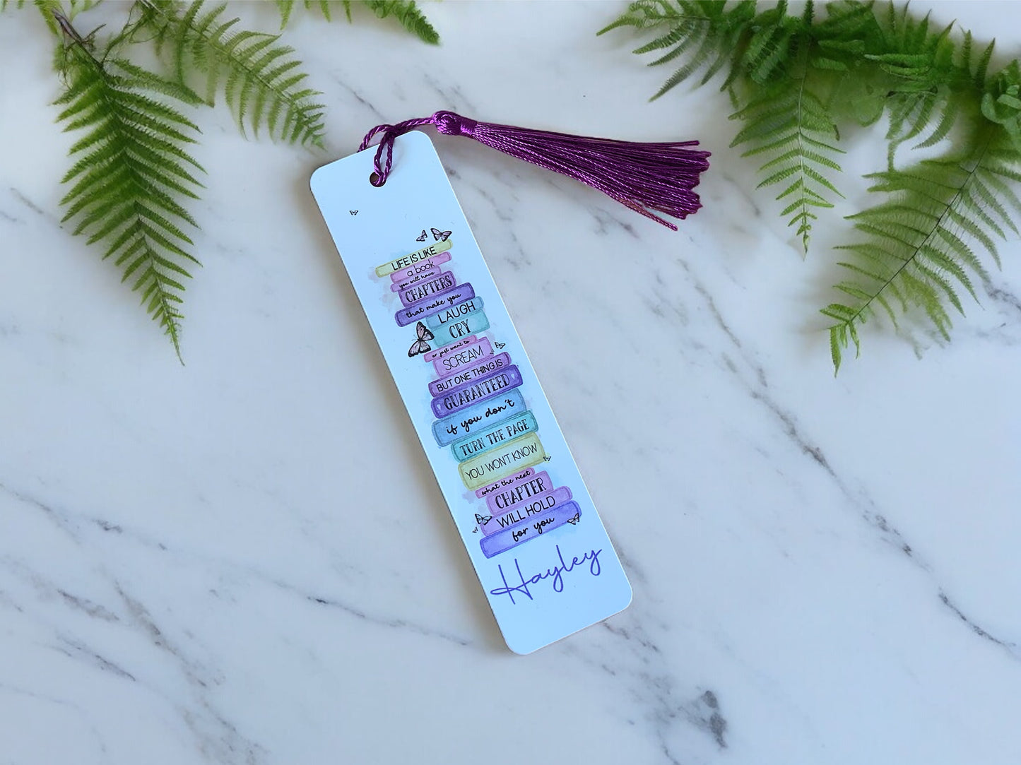 Personalised Bookmark with Tassel | Metal Book mark