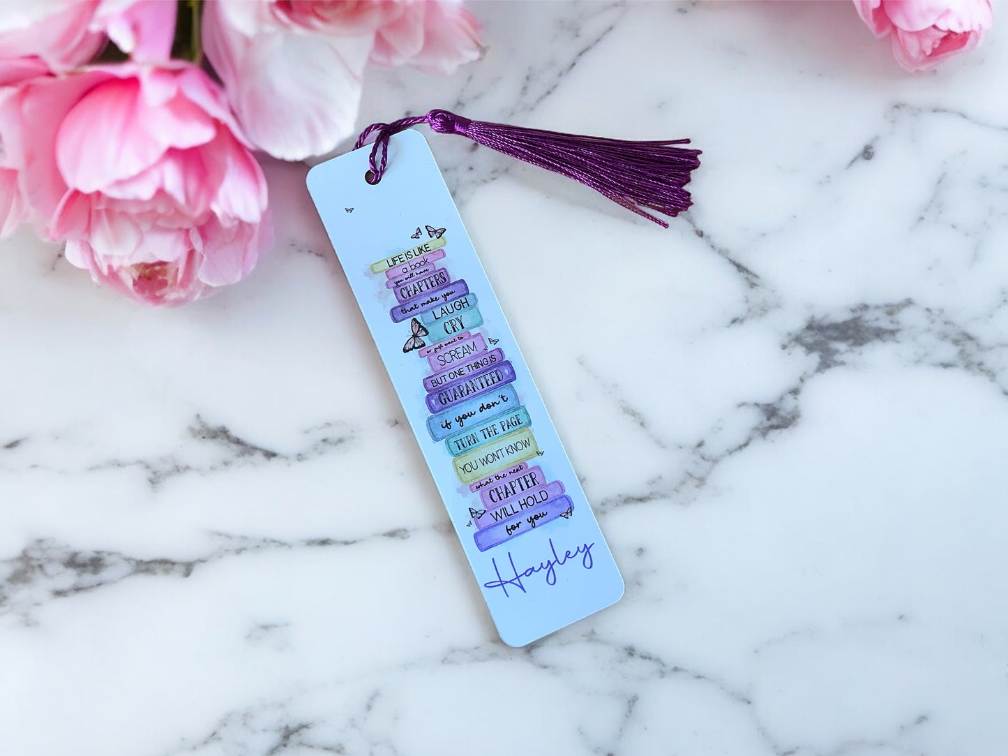 Personalised Bookmark with Tassel | Metal Book mark