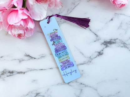 Personalised Bookmark with Tassel | Metal Book mark