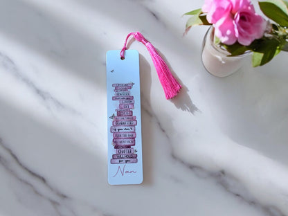 Personalised Bookmark with Tassel | Metal Book mark