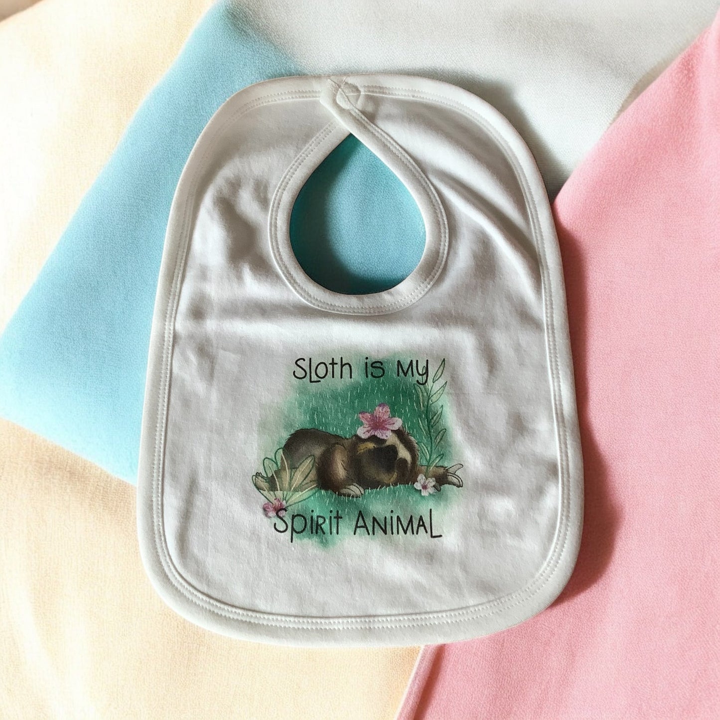 Sloth Baby Bib | Funny Novelty New Baby Gift