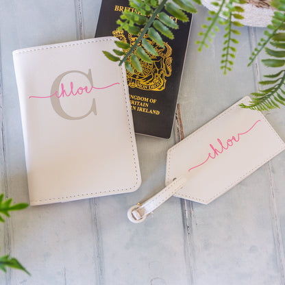 Passport Cover and Luggage Tag Set | Personalised Travel Set