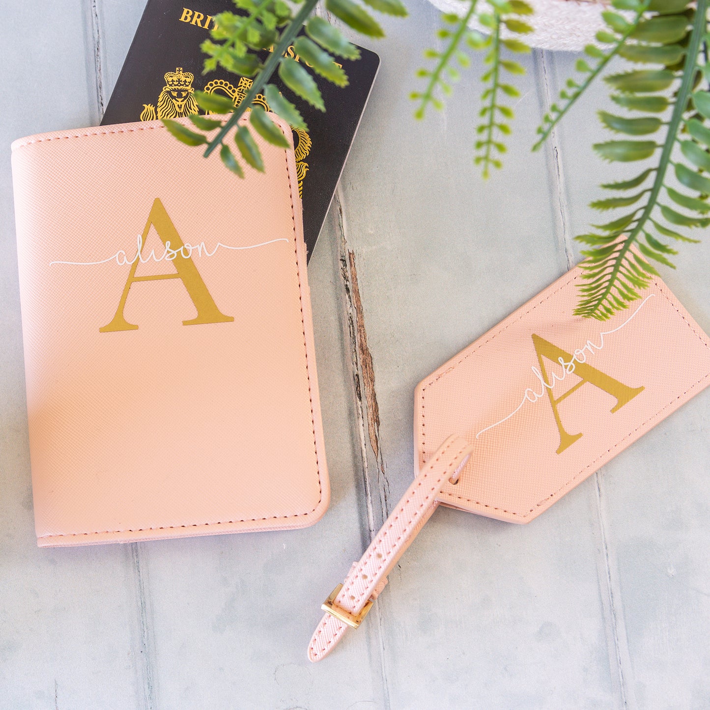 Passport Cover and Luggage Tag Set | Personalised Travel Set