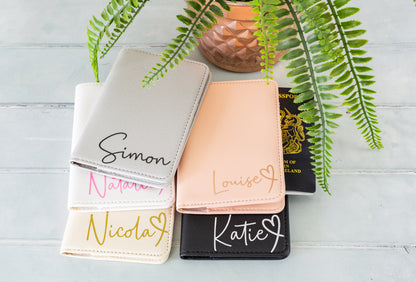Personalised PU Leather Passport Cover & Luggage Tag Set – Custom Travel Gift for Men & Women