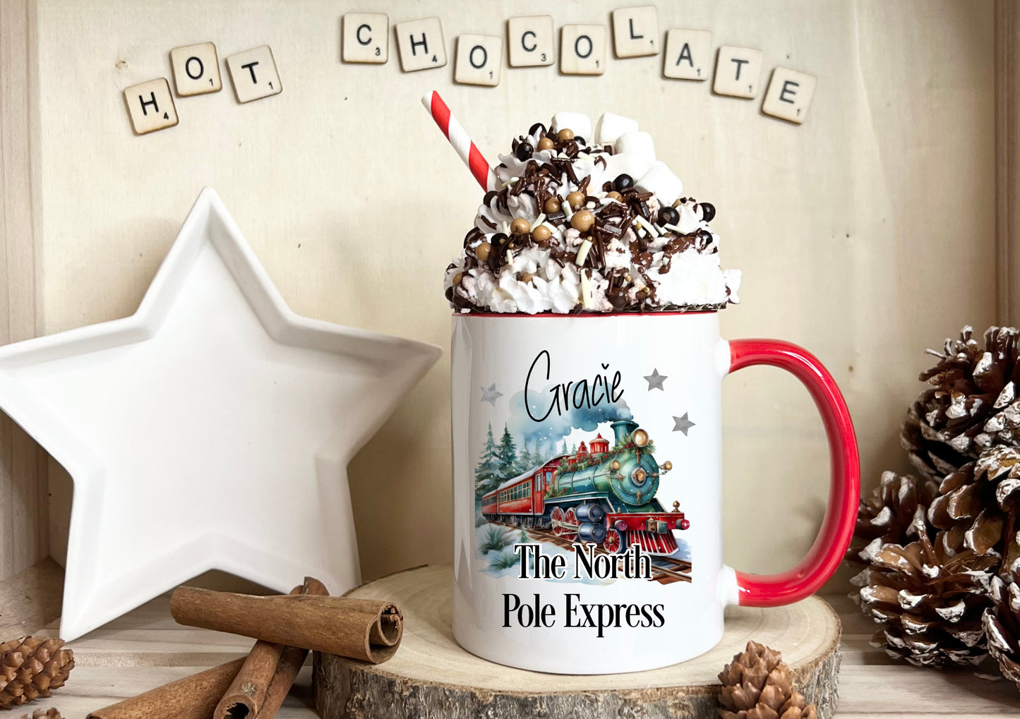 Personalised Christmas Train Mug | North Pole Express