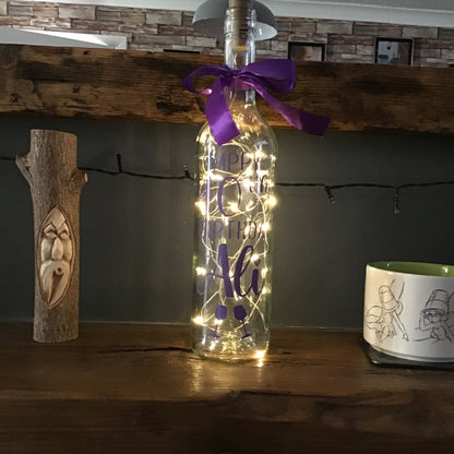 Personalised Light-Up Wine Bottle – Custom Birthday Gift with LED Fairy Lights – Unique Gift for Her, Him or Milestone Birthdays