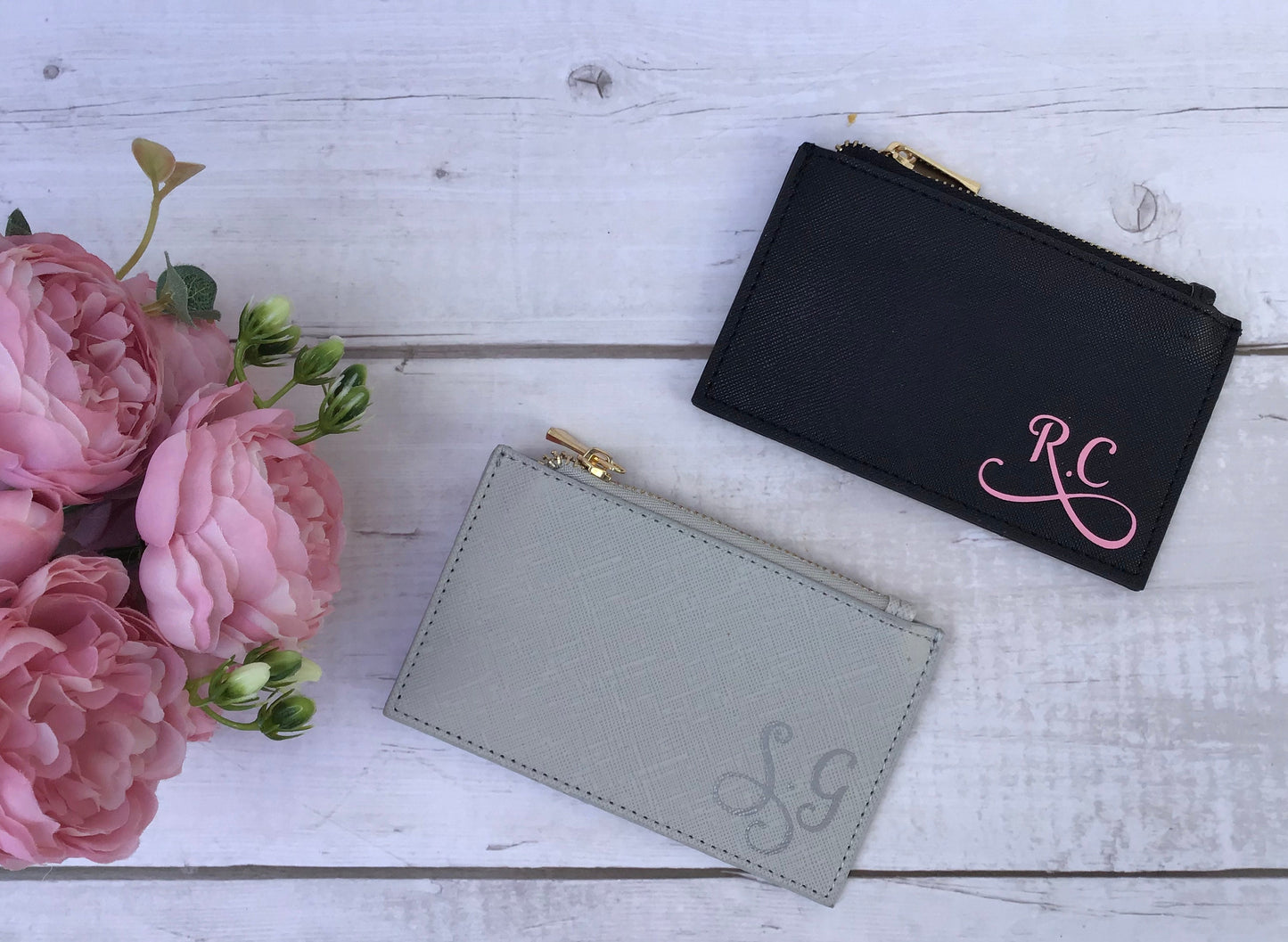 Personalised Bridesmaid Clutch Bag with Wrist Strap and Initials