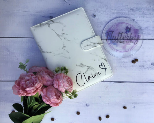 Personalised Marble A5 Binder with Lined Paper