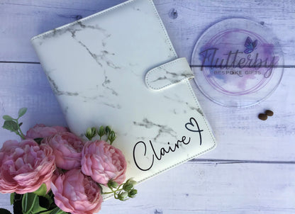 Personalised Marble A5 Binder with Lined Paper