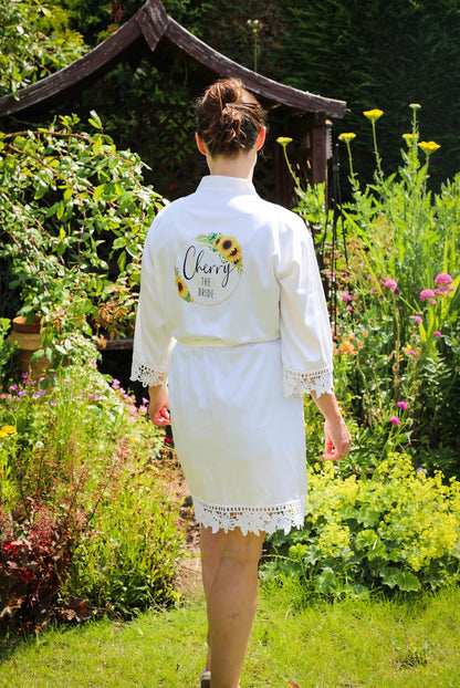 Sunflower Wedding Satin Bride/Bridesmaid Robes | FAST DESPATCH