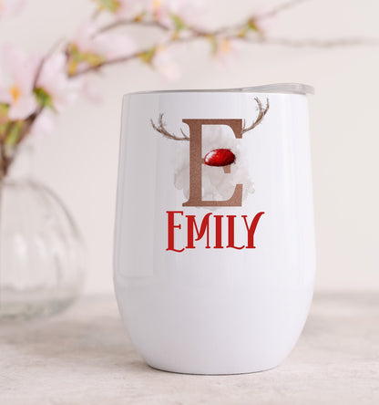 Christmas Wine Tumbler | Personalised Xmas Wine Glass