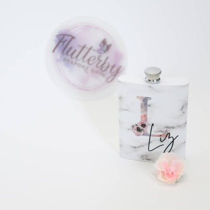 Personalised Ladies Hip Flask | White Hip Flask for Her