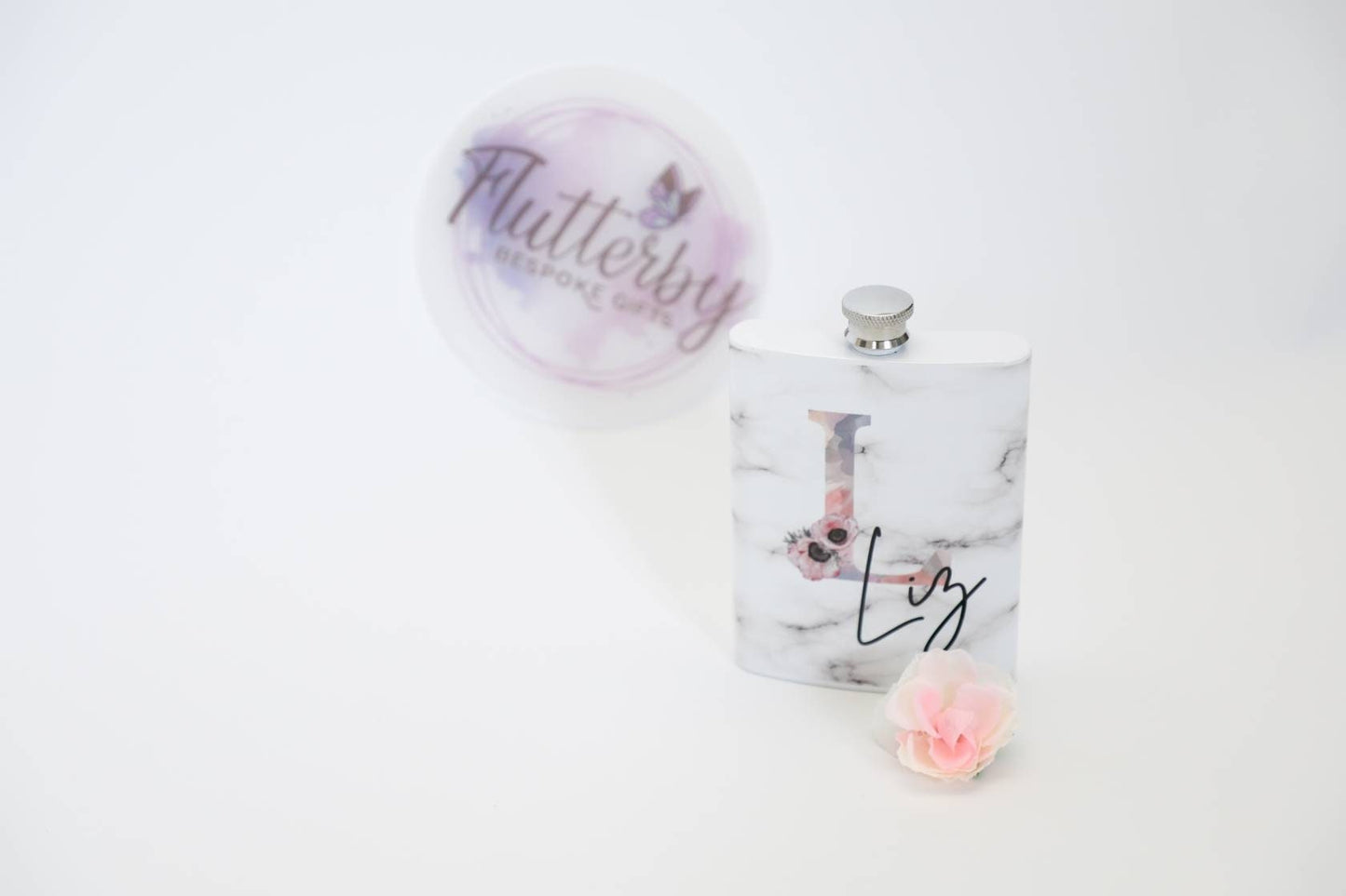 Personalised Ladies Hip Flask | White Hip Flask for Her