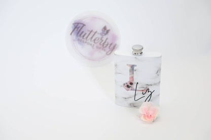 Personalised Ladies Hip Flask | White Hip Flask for Her